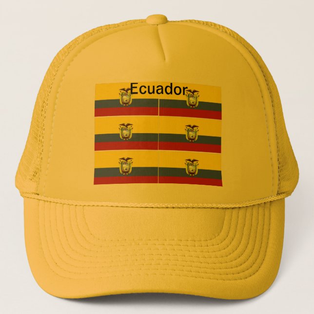 ecuadorian flag trucker hat (Front)