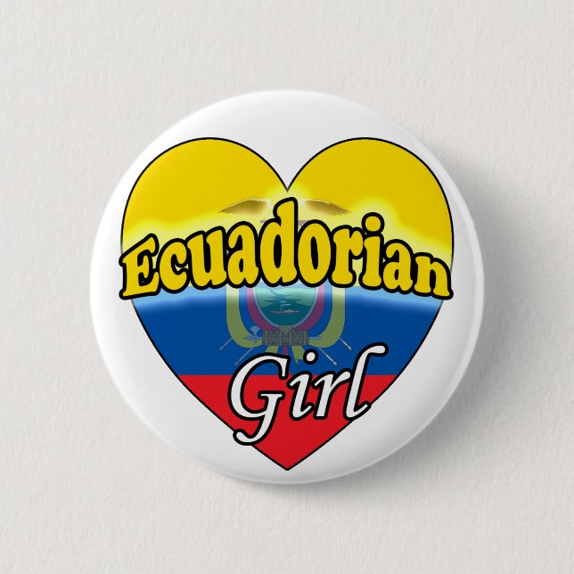 Ecuadorian Girl 2 Inch Round Button (Front)