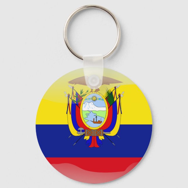 Ecuadorian glossy flag keychain (Front)