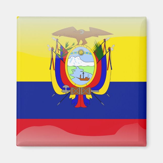 Ecuadorian glossy flag magnet (Front)