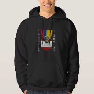 Ecuadorian Peruvian Flags Ripped Torn Ecuador Peru Hoodie