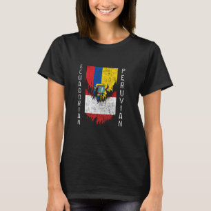 Ecuadorian Peruvian Flags Ripped Torn Ecuador Peru T-Shirt