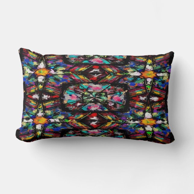 Ecuadorian Stained Glass Lumbar Pillow (Front)