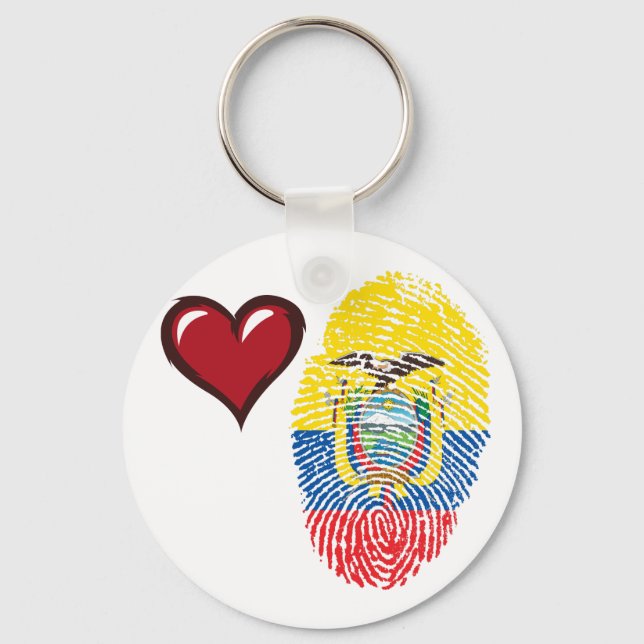 Ecuadorian touch fingerprint flag keychain (Front)