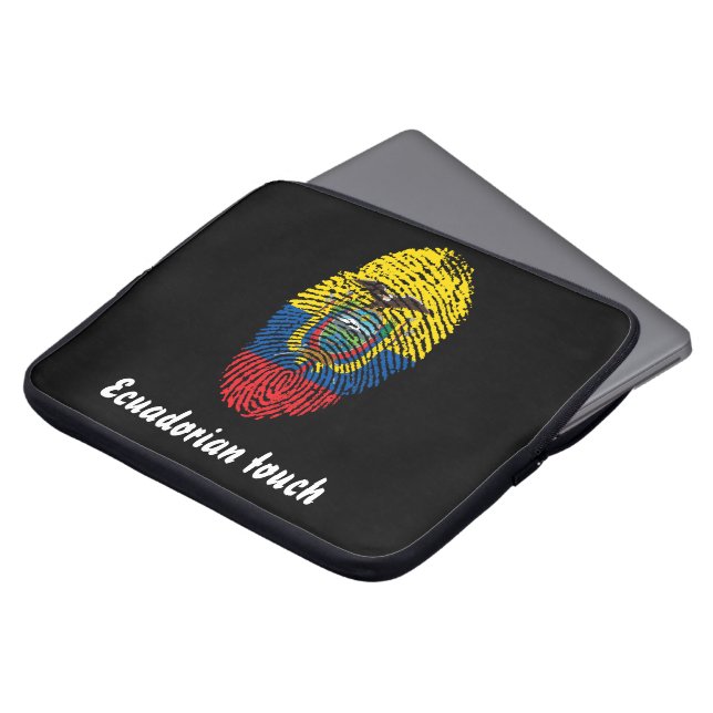 Ecuadorian touch fingerprint flag laptop sleeve (Front Top)