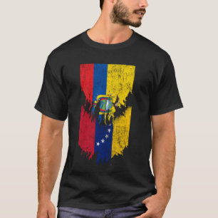Ecuadorian Venezuelan Flags Ripped Torn Ecuador Ve T-Shirt