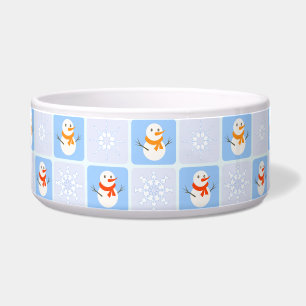Écuelle À damiers hiver bonhomme de neige motif et flocons
