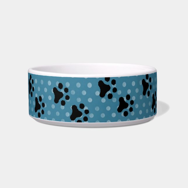 Écuelle À petits pois Bleus de Cat Paws (Droite)