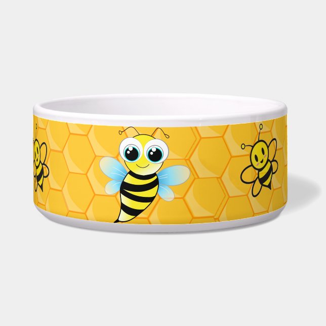 Écuelle Adorable ruches d'abeille et de miel pois animaux  (Devant)