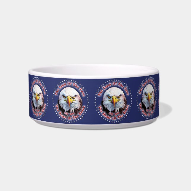 Écuelle Aigle Brun Multiple Design Fond Bleu (Devant)
