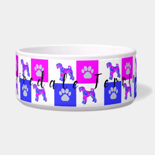 Écuelle Airedale Terrier Dog & Paw Crazy Hot Rose Dog Bowl