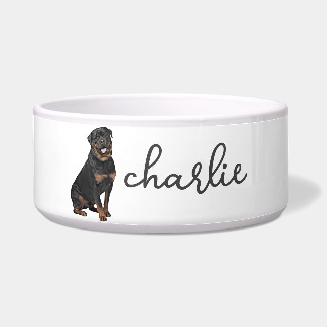 Écuelle Aliments Rottweiler personnalisés (Devant)