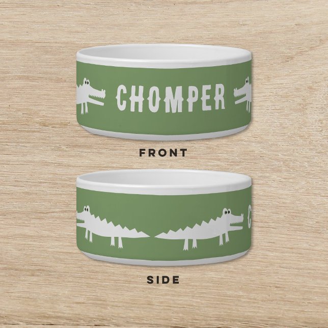 Écuelle Alligator blanc chien vert animal de chat (Créateur téléchargé)