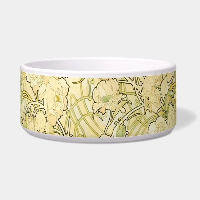 Écuelle Alphonse Mucha Pivoines Motif Floral Art Nouveau (Devant)