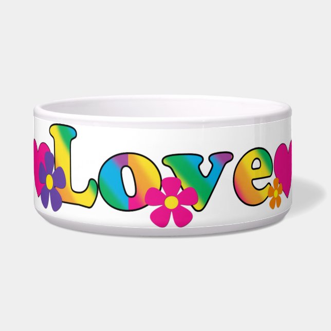 Écuelle Amour et conception hippie lumineuse des couleurs (Devant)