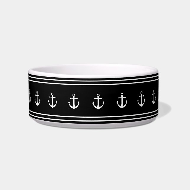 Écuelle Ancres noires et blanches marines (Devant)