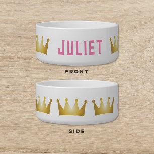 Écuelle Animal de chat de chien rose de couronne