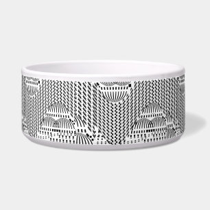 Écuelle Animal de compagnie de chien Wavy noir et blanc