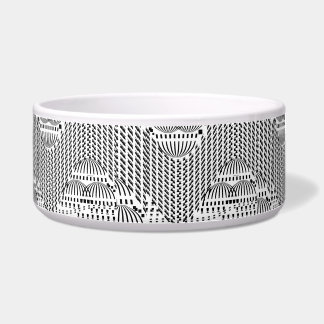 Écuelle Animal de compagnie de chien Wavy noir et blanc