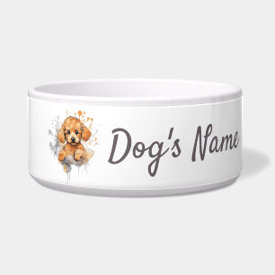 Écuelle Apricot Poodle chiot Ceramic Pet Bowl