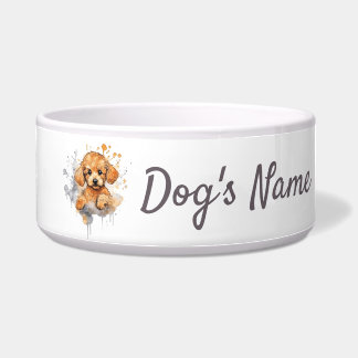 Écuelle Apricot Poodle chiot Ceramic Pet Bowl