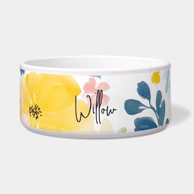Écuelle Aquarelle brillante Motif floral (Devant)