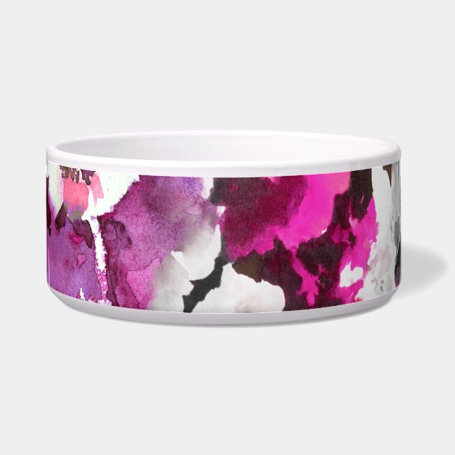 Écuelle Aquarelle florale - Design abstrait rose et blanc (Devant)