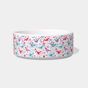 Écuelle Aquarelle Oiseaux dans un jardin Floral Turquoise