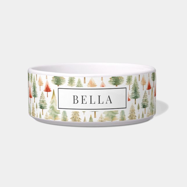 Écuelle Arbre de Noël Motif Nom de famille Animaux domesti (Devant)