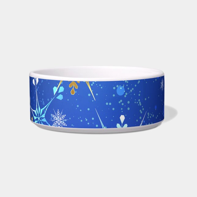 Écuelle Arrière - plan Bleu XMAS avec des flocons de neige (Devant)