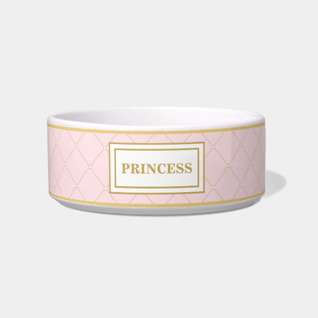 Écuelle Assez rose et princesse royale Cat Dog Pet d'or (Devant)