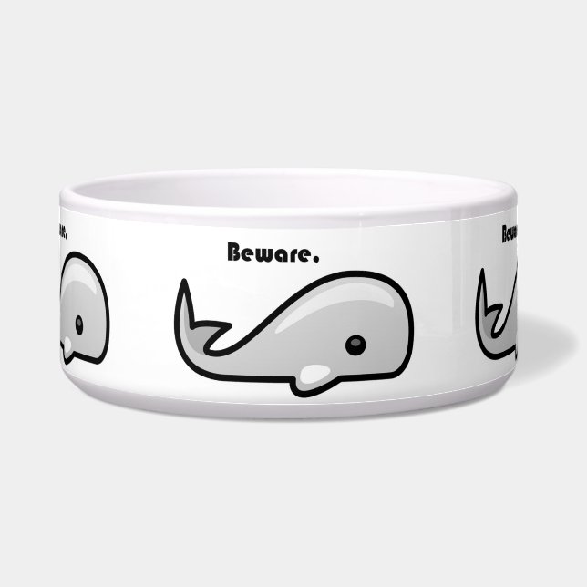 Écuelle Attention au dessin animé de la baleine blanche (Devant)
