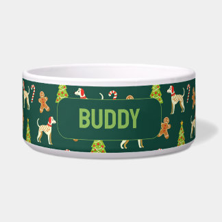 Écuelle Avec le nom Festive Whippet Noël