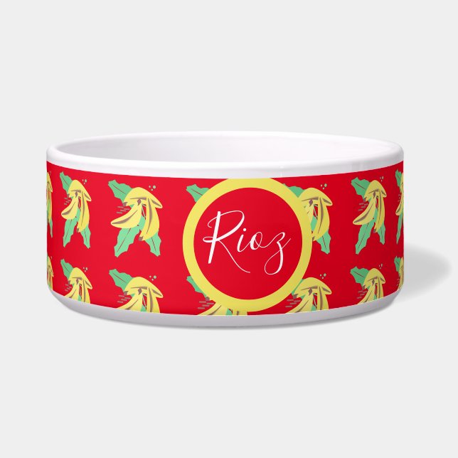 Écuelle Banane vert Motif rouge (Devant)