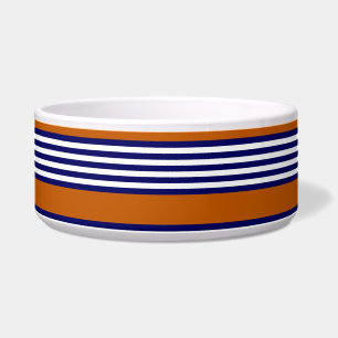 Écuelle Bandes bleu marine et blanc avec orange brûlé