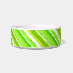 Écuelle Bandes de bonbons en couches - vert citron et blan
