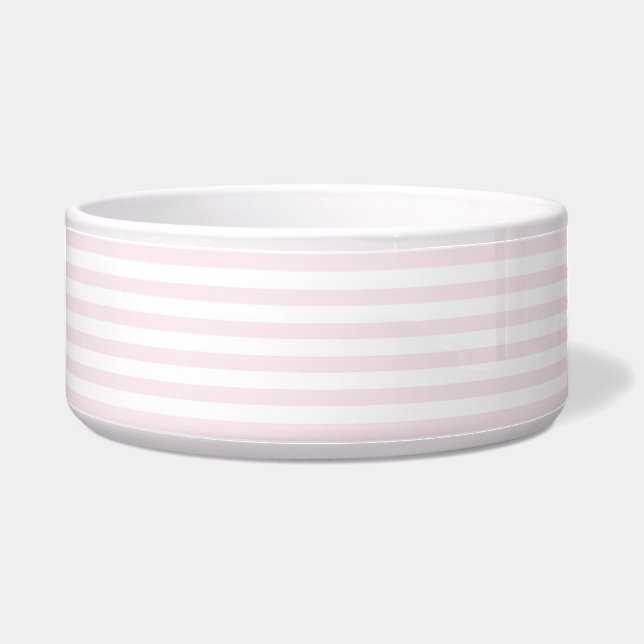 Écuelle Bandes roses et blanches - Pet Bowl (Devant)