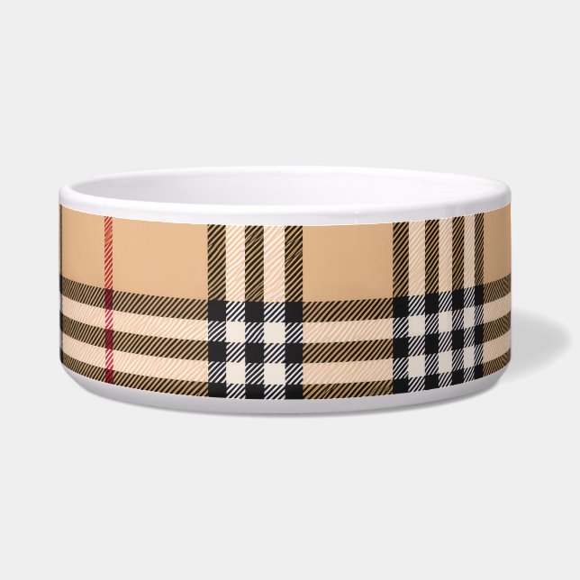 Écuelle Base Chic Tan Chaud Blanc Noir Brown Tartan (Droite)