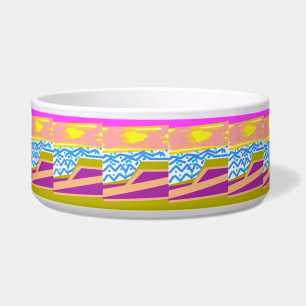 Écuelle Bateau bleu ondes violet rose