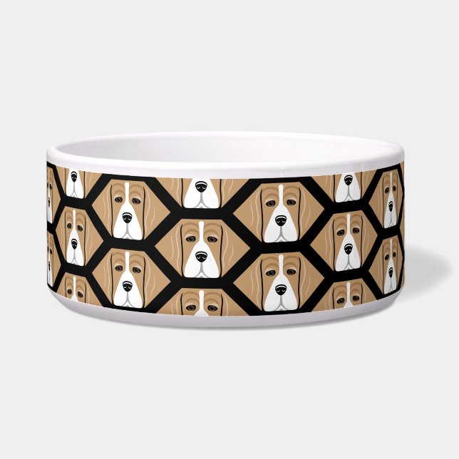 Écuelle Beagle Honeypeb Motif Dog Dish (Gauche)
