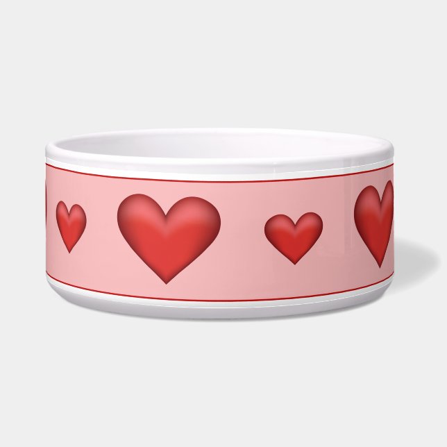 Écuelle Beaux Coeurs rouges illustrés (Devant)