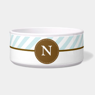 Écuelle Bébé Bleu Grilles Personnalisées Monogramme Pet Bo