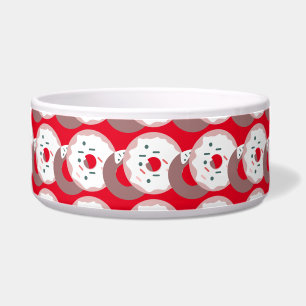 Écuelle Belle Donut de Noël Saupoudrer Chien de chat givré