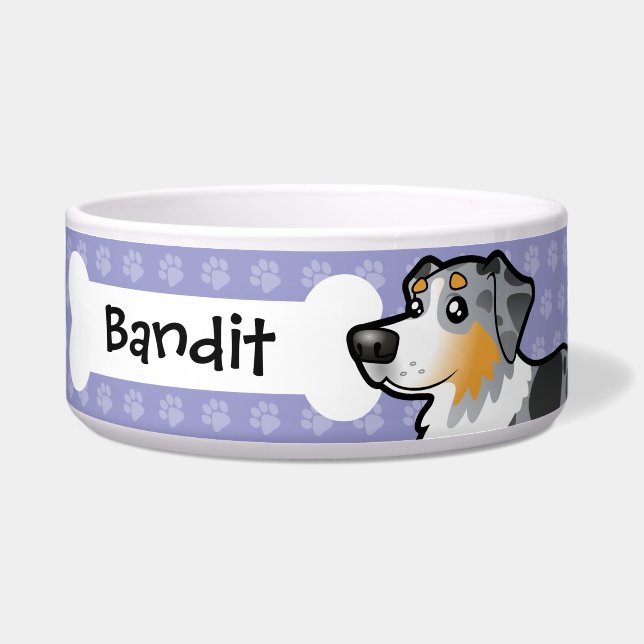 Écuelle Berger d'Australien de bande dessinée (Devant)