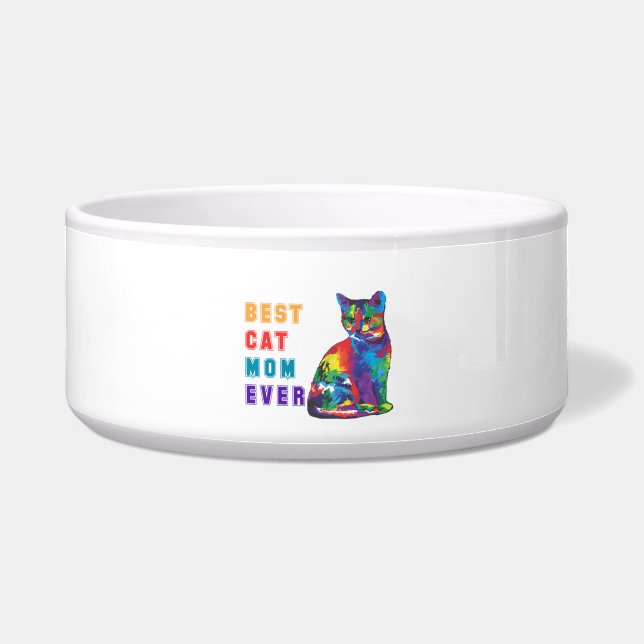 Écuelle Best cat mère ever text multicolor cute cat lover (Devant)