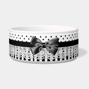 Écuelle Black and White Victorian Stripes with Bow