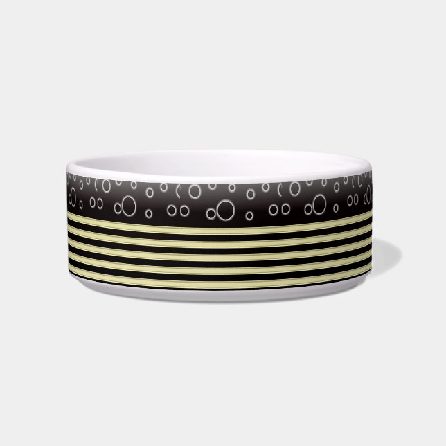 Écuelle Black Gold Bobles & Stripes Medium Pet Bowl (Droite)