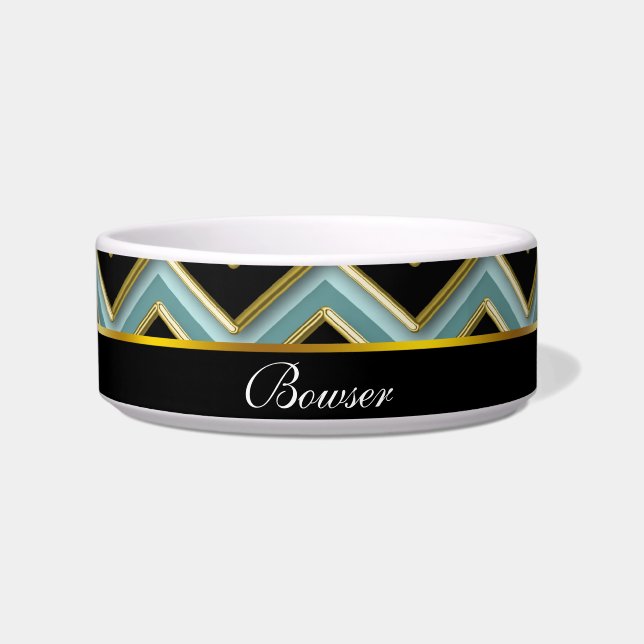 Écuelle Black Gold Turquoise ZigZag (Devant)