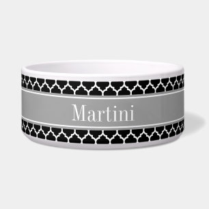 Écuelle Black White Moroccan #5 Dark Gray Name monogram