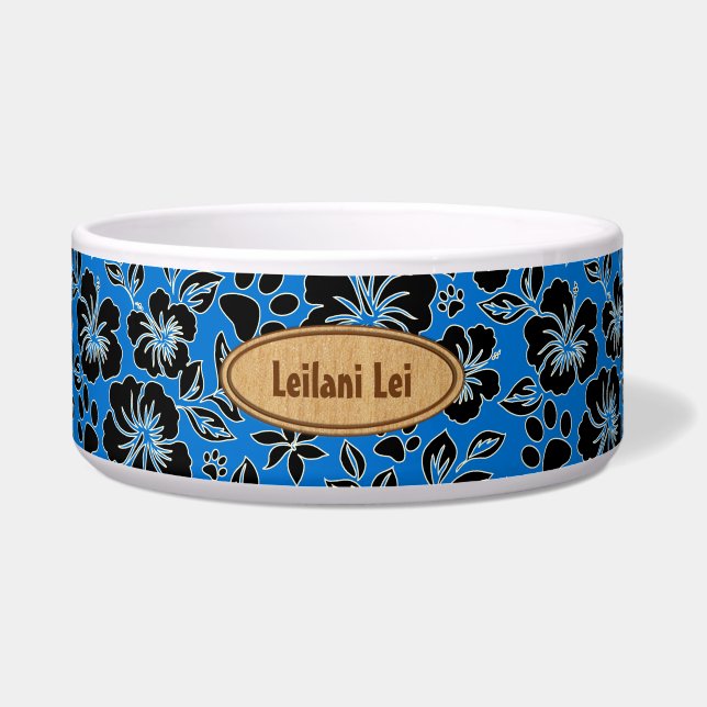 Écuelle Bleu hawaïen de monogramme de ketmie de patte de (Devant)